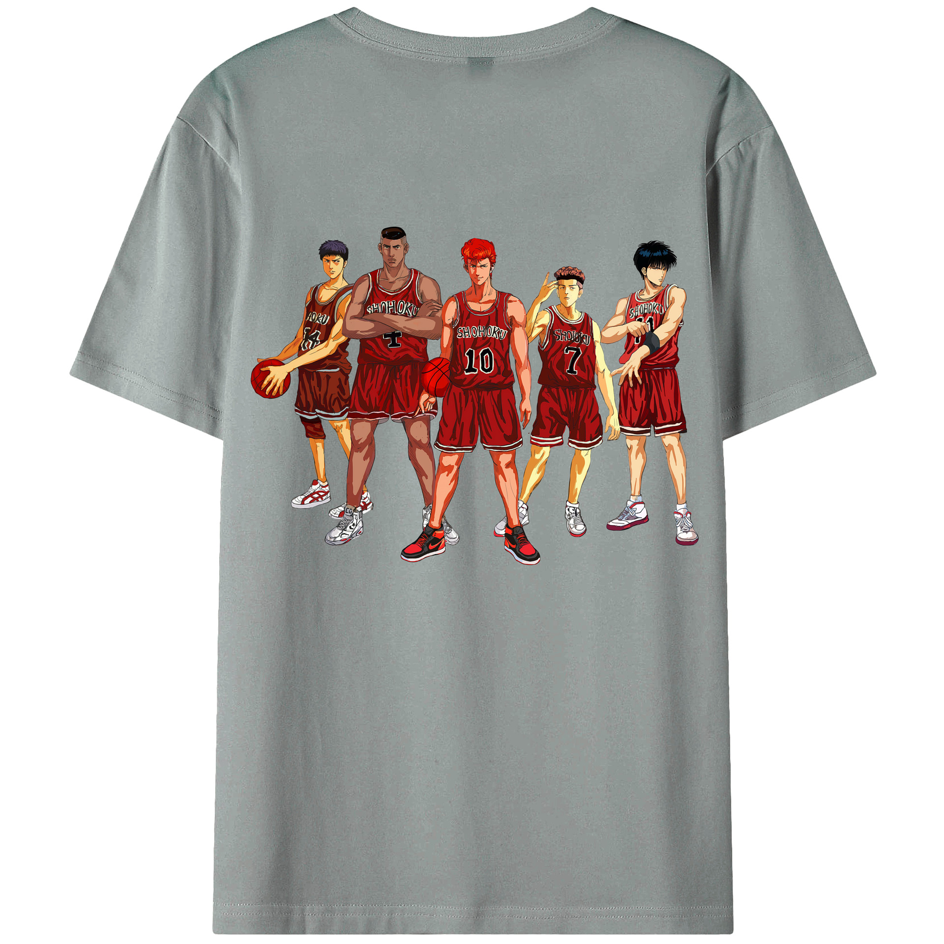 （画像用） SLAM DUNK／スラムダンク 綿100％ メンズ半袖Tシャツ（バックプリント） 通気性